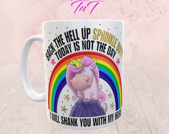 Unicorn Rainbow Mug: Sassy Sprinkle Butt Coffee Cup (15 oz)