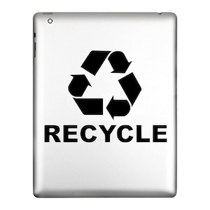 Recycle Decal, Recycle Symbol, Bin Label, Vinyl Sticker, Recycle Sticker, Trash Sticker, Trash Can Label