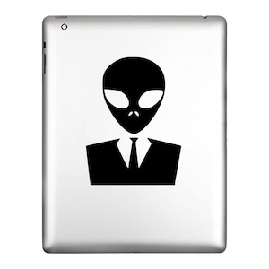 Alien In A Suit Decal Sticker for windows, computers, flat surface