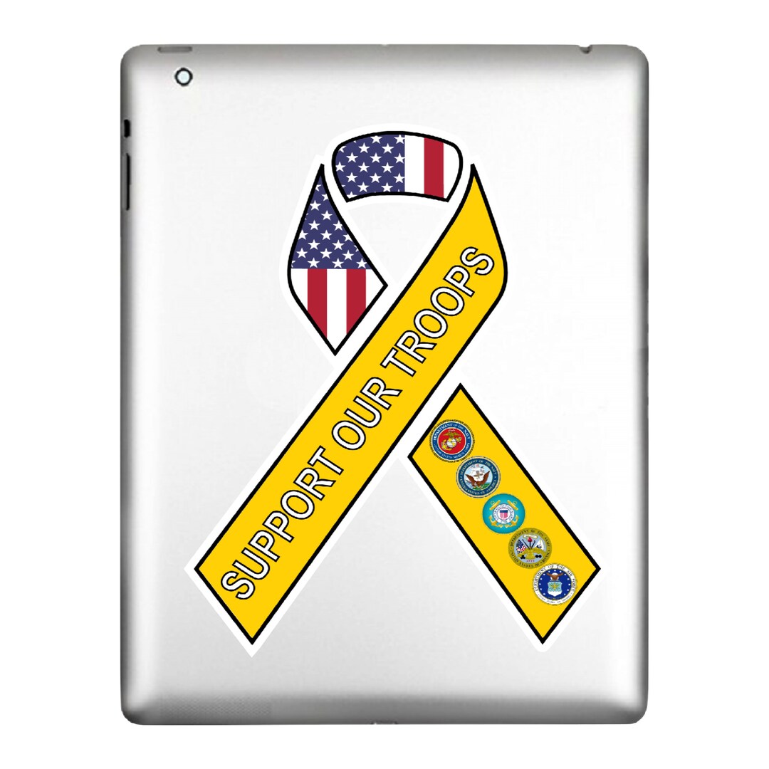 Support Military Sticker Support Our Troops Military USA Navy, Army, Marine, Air Force, Coast ...