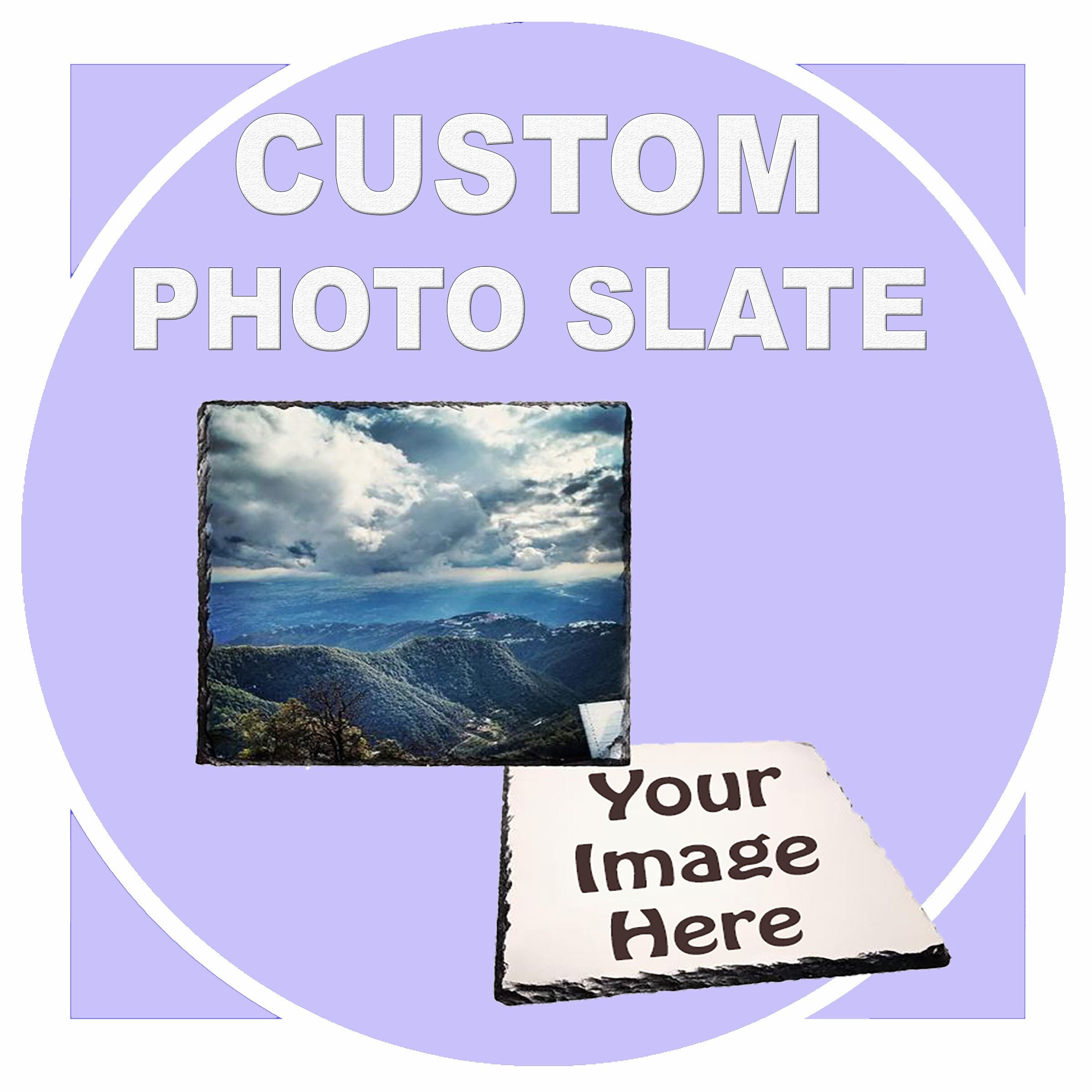 5.6 x 5.6 Sublimation Photo Slate Rock Plaque | Coastal Business
