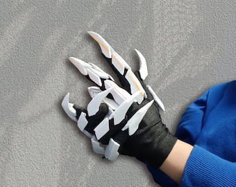 Technology Claws Halloween party Mechanical robot Gloves Black glove advanced sense mechanical claws hand claw joint movable ghost hand prop