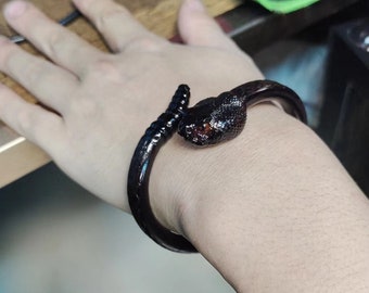 Realistic snake bracelets Mens Snake Bangles, custom dragon bracelet,handmade bracelets gift for him, Christmas gifts for her, Wood bracelet