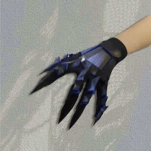 Dragon Claw Gloves, Halloween party Technology Claw Mechanical robot Gloves Blue - black gloves claw hand claw joint movable ghost hand prop