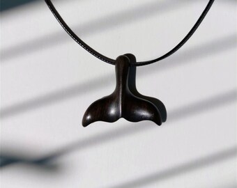 Sperm Whale tail Necklace Wood Whale Necklace Custom Animal Whale Island necklace handcrafted dolphin pendant symbolic fish Dolphin jewelry