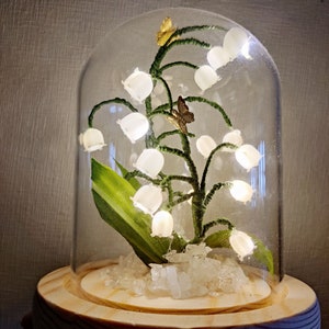 Lily of the valley lamp,Bell orchid night light,Lily Of The Valley Night Light,flower stained glass Bedroom Decor ornaments,plant Fairy Lamp