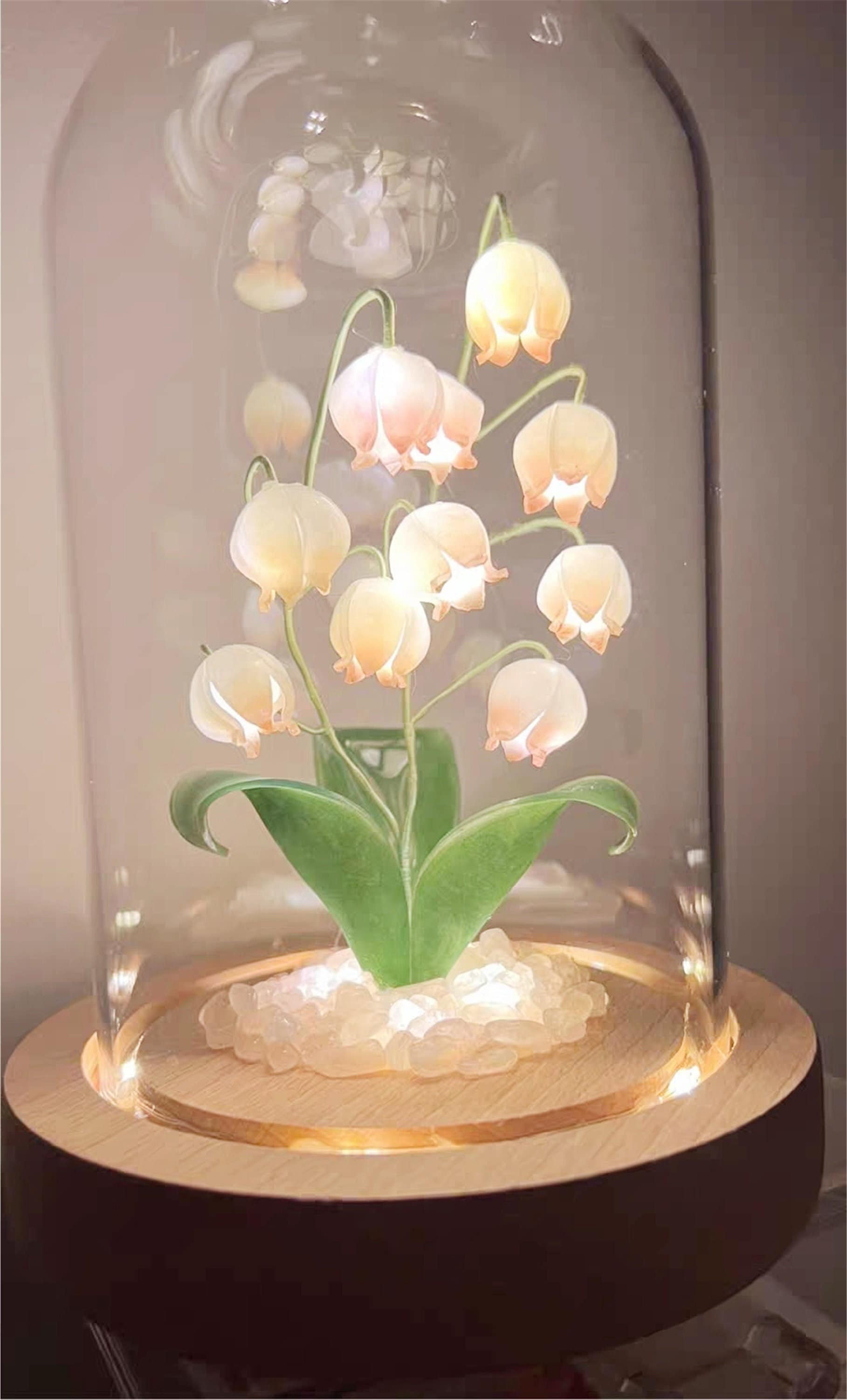 Lily of Valley Lamp, 10pcs Crochet Artificial Flowers with Night Lights  Fake Lily of Valley Included Pots - for Gift, Birthday, Ideas for  Valentine's