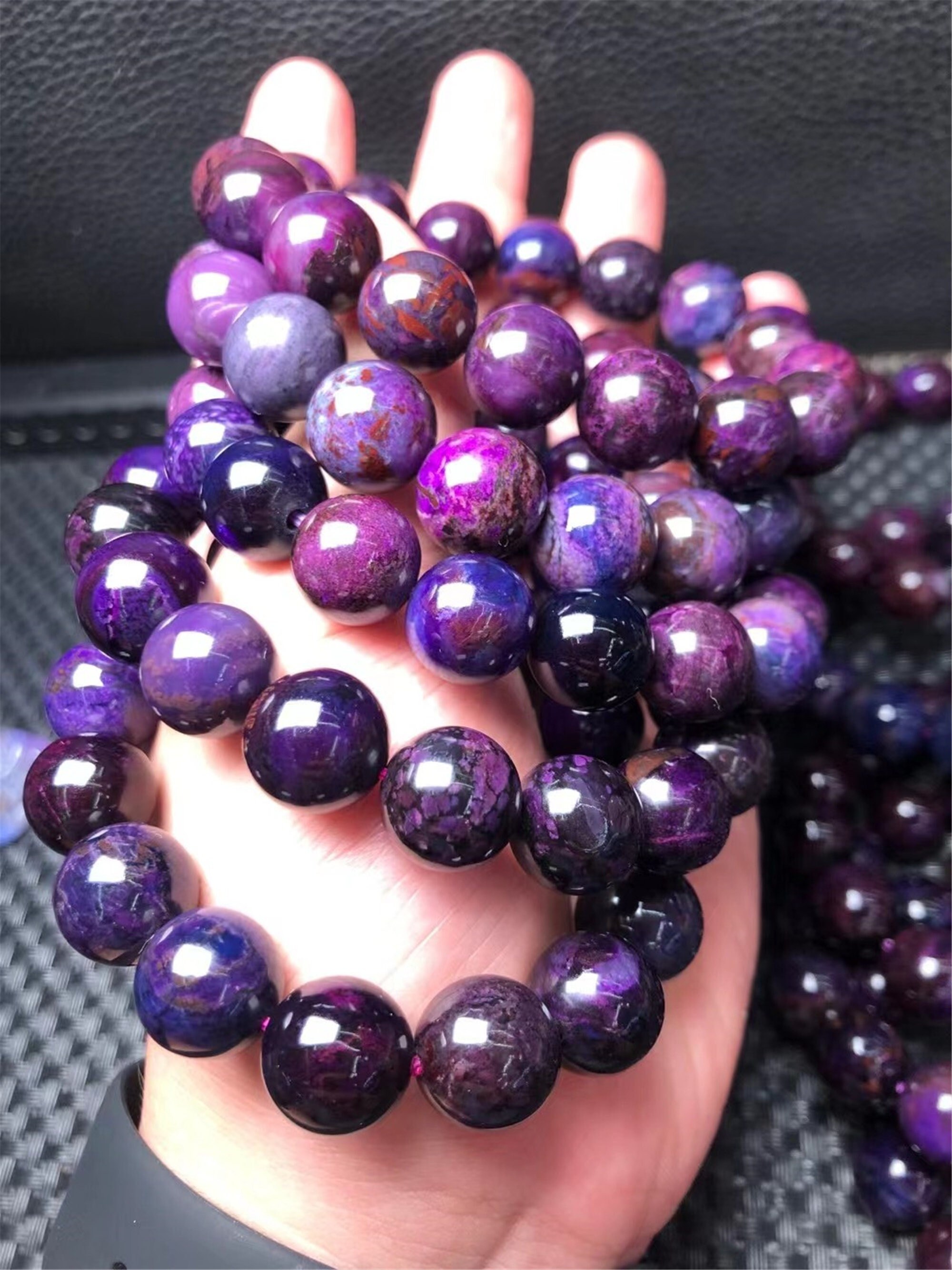 Natural sugilite shop beads