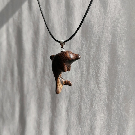 Dolphin Necklace Wood Fish Necklaces Custom animal wood Whale necklace  handcrafted dolphinfish pendants wood symbolic fish Dolphin jewelry