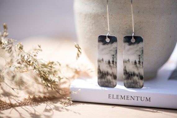 Misty forest drop earrings