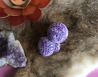 Crochet cabinet knobs purple