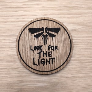 Laser cut wooden coaster. Fireflies Look for the Light - Unique Gift lasercut
