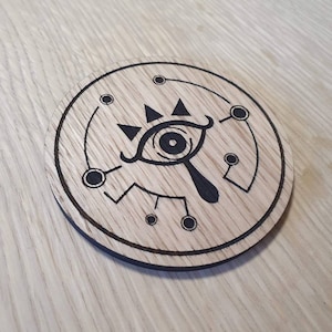 Laser cut wooden coaster. shiekah slate - Unique Gift lasercut