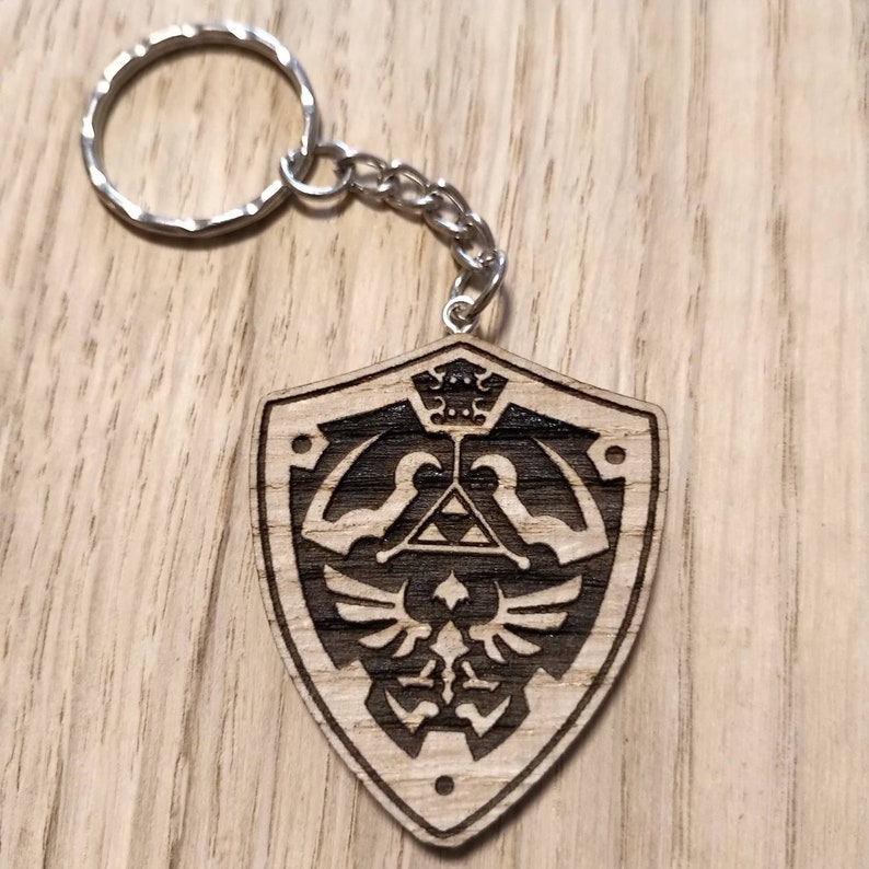 Lasercut Wooden Keyring Keychain. Link Hyrule Shield Unique - Etsy