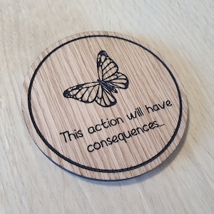 Laser cut wooden coaster. Life is strange butterfly consequences LGBT - Unique Gift lasercut