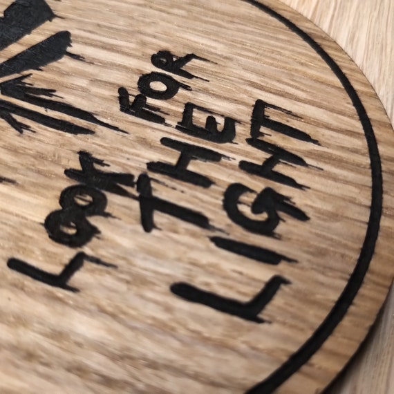 Laser Cut Wooden Coaster. Portal Turret Unique Gift Lasercut 