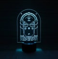 LED 3D Lamp Laser engraved - Door of Durin. Elvin.