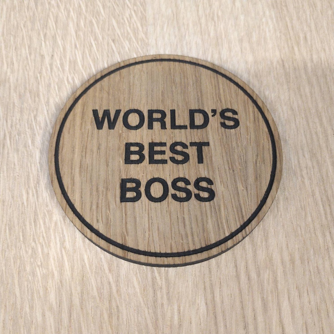 Laser Cut Wooden Coaster. the Office Worlds Best Boss Quote Etsy