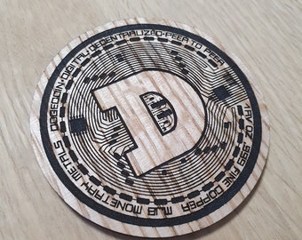Crypto Coasters Laser Cut and Laser Engraved. Handmade from 1/8 Multipack 316 Stainless Steel 