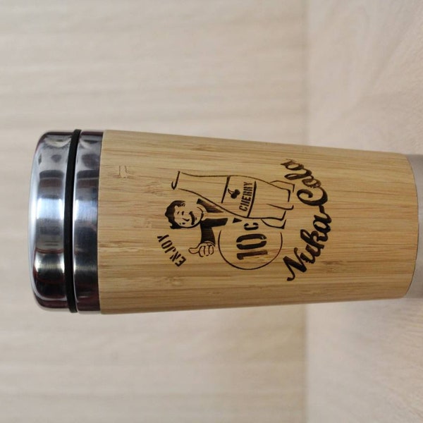 Lasercut reismok - Bamboe Eco-vriendelijk - nucleaire cola - Uniek cadeau
