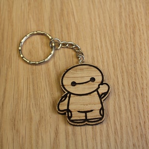 Lasercut wooden keyring keychain. Big Hero healthcare assistant  - Unique Gift