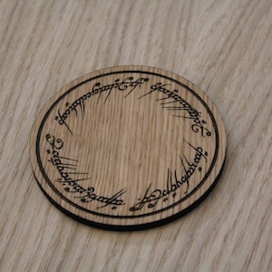 Laser cut wooden coaster.  one coaster to rule them all - Unique Gift lasercut