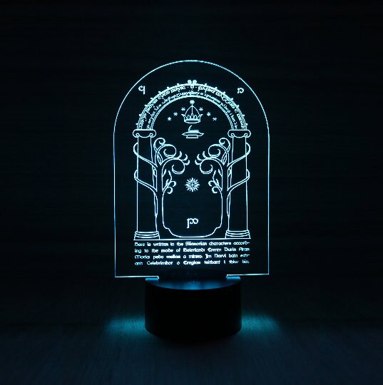 Lord of The Rings Door of Durin 3D LED Colour Changing Lamp Gift