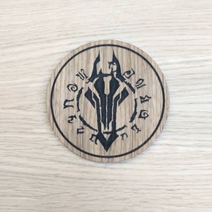 Laser cut wooden coaster. Horseman War Emblem  - Unique Gift lasercut