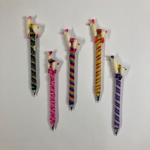 Handmade Peruvian Alpaca Pens - 5 Pen Assortment