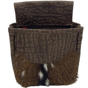 Axis Deer Hide & Cape Buffalo Leather Clay sports shell Bag #645-R
