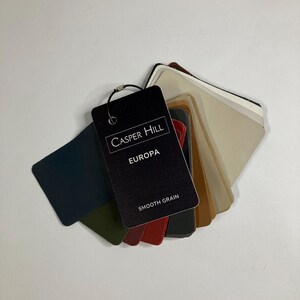 Upholstery Leather Swatches by Casper Hill Smooth Grain- 21 Pieces Size 3" x 5"     #302-G
