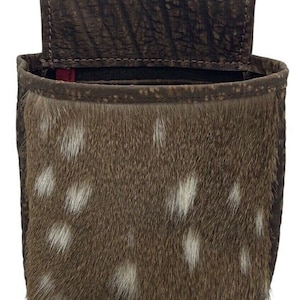 Axis Deer Hide & Textured Cape Buffalo Leather Clay Sports Shot-shell Bag #640-R