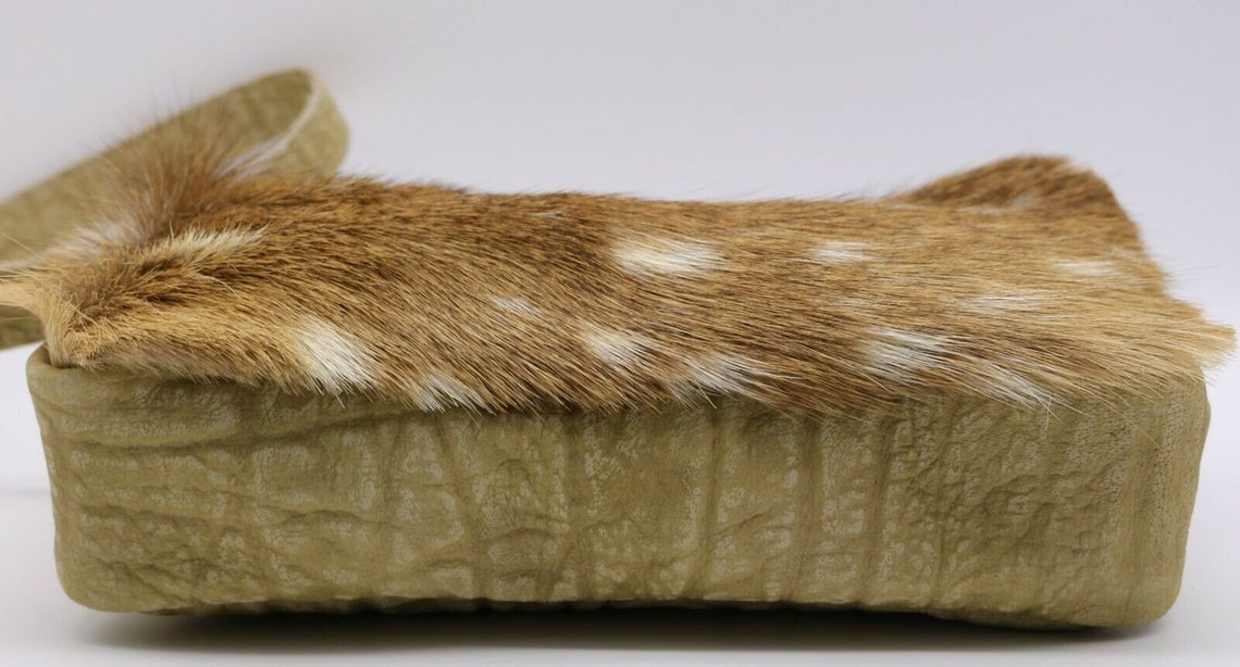 Axis Deer Hide and Cape Buffalo Leather Crossbody Purse hair Etsy