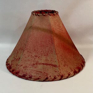Handcrafted Red Rawhide Lamp Shade - 16"    #86-G
