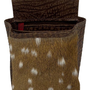 Axis Deer Hide & textured Cape Buffalo Leather Clay Sports Bag #706-R