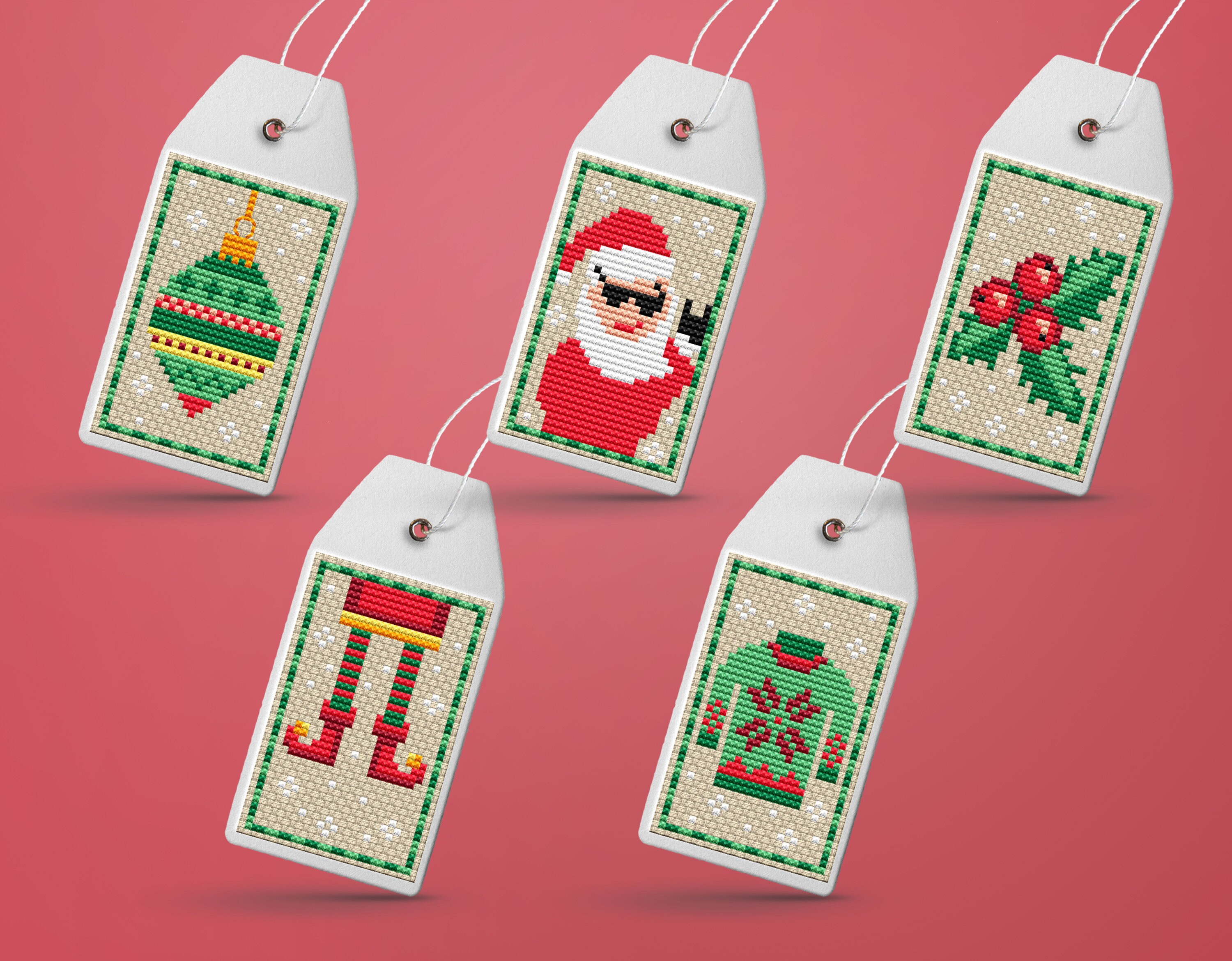 Christmas gift tags patterns Small cross stitch pattern Etsy