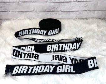 Birthday Girl Elastic Bands Colored Elastic Waist Band Trims Belt Elastic Jacquard Elastic Headbands Dancewear Band Wide Elastic Headbands