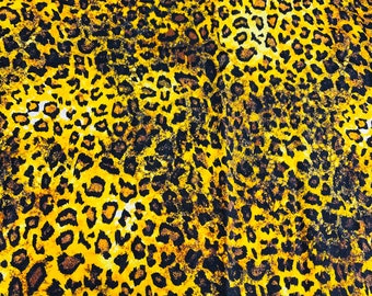 Gepard Print Stoff 4-Wege-Stretch Haarschleifen Gepard Print Stretch Spandex Bademode Coveruo Animal Print Stoff Haarband