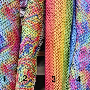 FISHNET 4 WAY STRETCH Tye Dye Fishnet Spandex Stretch Big Hole Fishnet