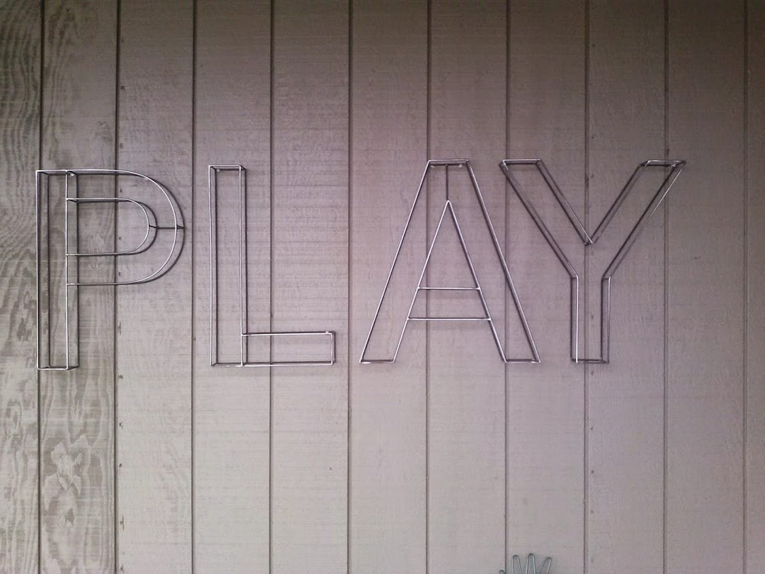 PLAY Wire Wall Letters 20 Tall 3 Dimensional Etsy