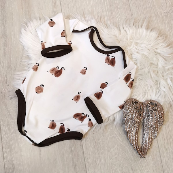 Babybody, Body für Baby, Geschenk zur Geburt, Bodysuits, Handmade, Pinguine