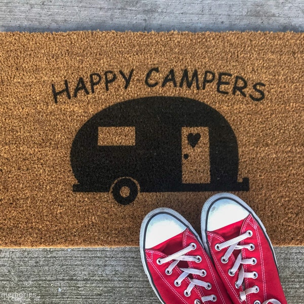 Happy Camper Welcome Door Mat