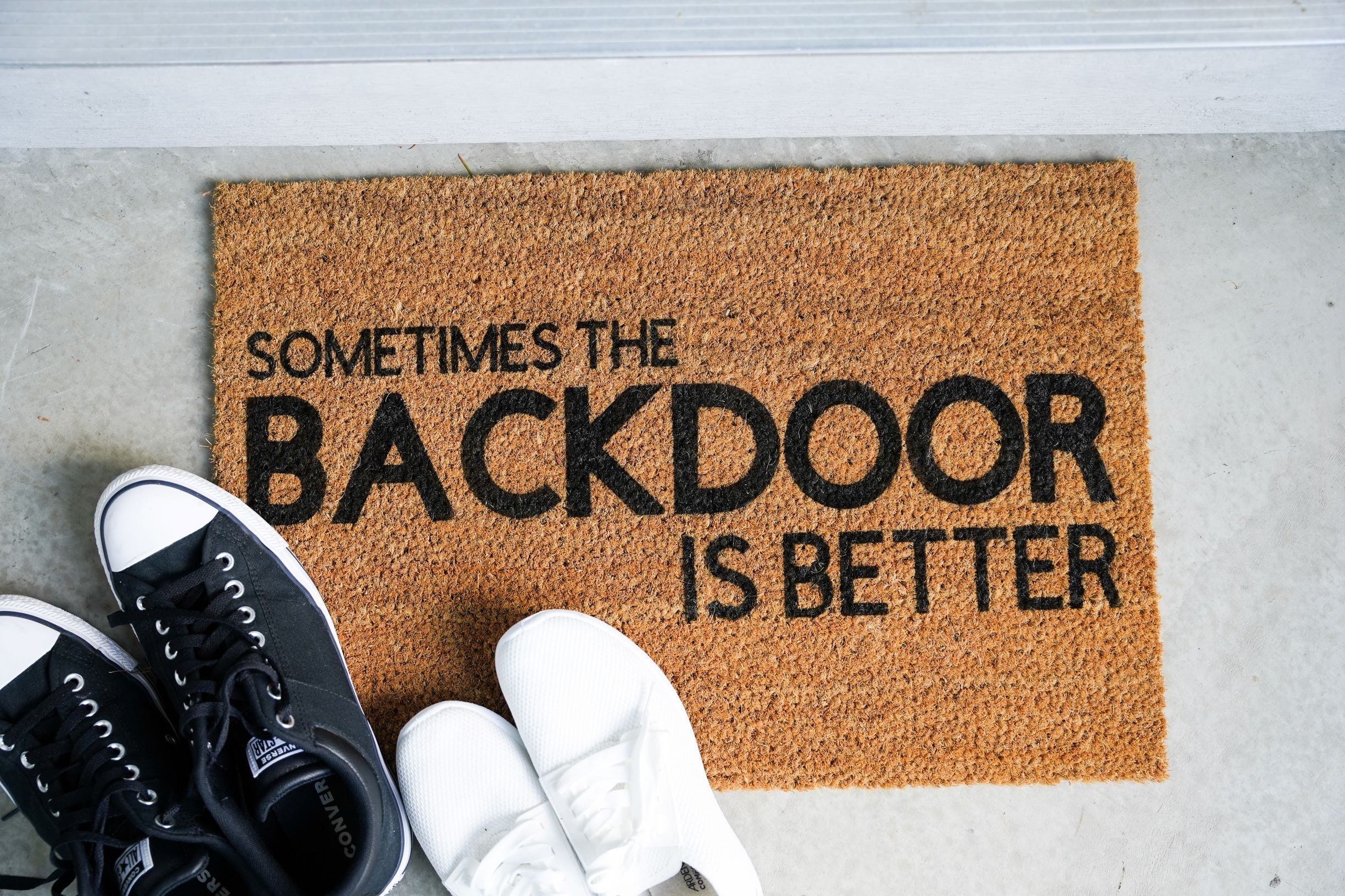 Sometimes the Back Door is Better Welcome Door Mat 