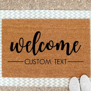 Welcome (custom last name) Personalized Welcome Door Mat