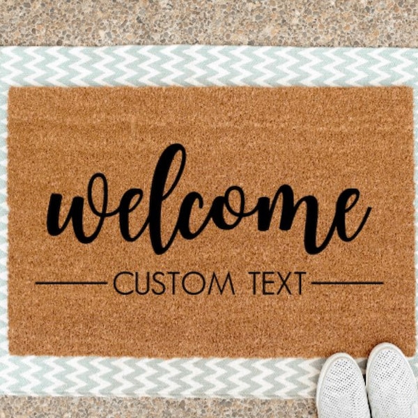 Welcome (custom last name) Personalized Welcome Door Mat