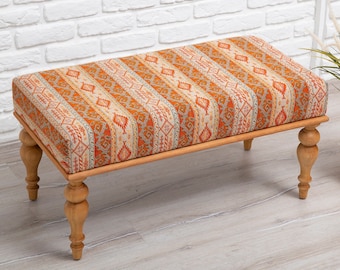 Wooden Handmade Furniture / Ottoman Bench / Upholestered Bench / Stool for Bedroom / Piano Bench / Make Up Bench / Wood Work Bench