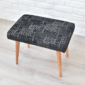 Bench with cushion, entryway bench, small ottoman chair, vanity dressing chair, mudroom shoe seat living room bench chair footstool