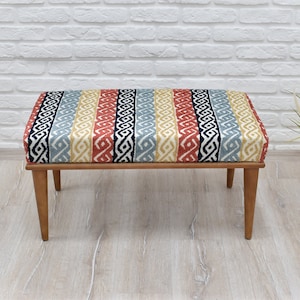 handmade kilim bench, comfortable window seat, entry sofa, make up stool, Shoe Mudroom Seat - Dorm Chair - Stool - Footstool Ottoman