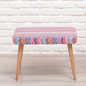 Small Entryway Bench with Wooden Legs, Modern Bench for Living Room, Indoor, Porch, Entryway, Footstool, Footrest image 1