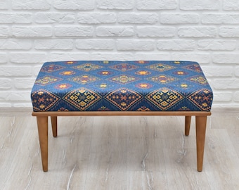 HANDGEMACHTE BENCH, Bank für Wohnzimmer Couchtisch Ottomane handgemachte Bank Boho rustikalen Stil Bank für Schlafzimmer Flur Eingangsbereich